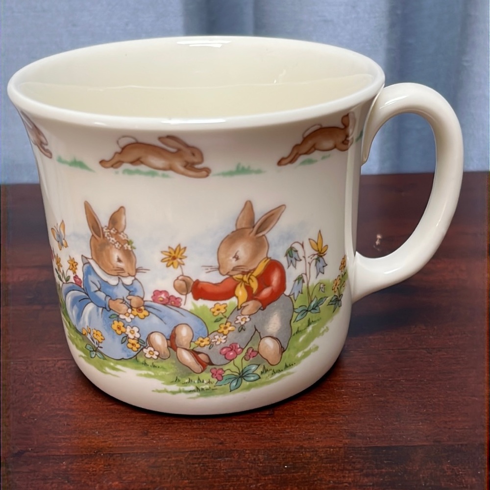 Royal Doulton Bunnykins Mug, Garden Themed, Flowers & Butterflies